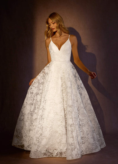 Diamond White Frost A-Line Organza Dress