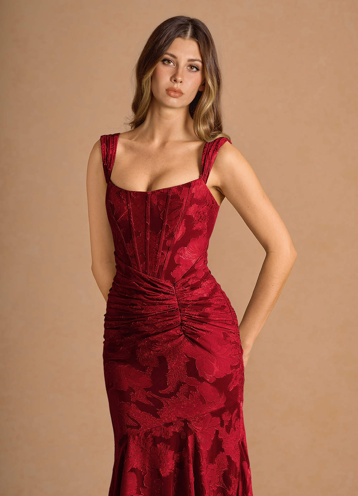 Tiana Ruby Red Maxi Dress  Dress