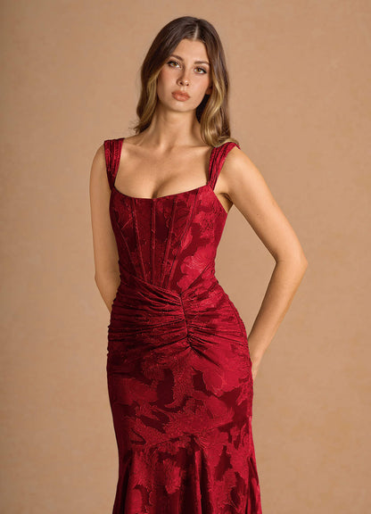 Tiana Ruby Red Maxi Dress  Dress