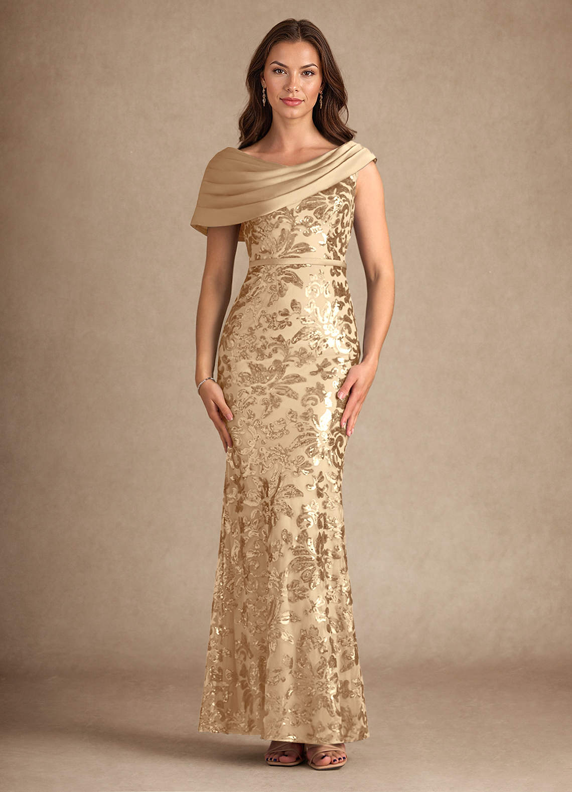 Champagne Mermaid Sequins Dress