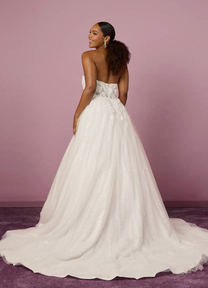Diamond White Ball-Gown Lace Tulle Dress Diamond White