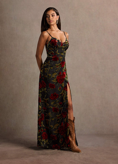 Bellen Black Multi Maxi Dress  Dress