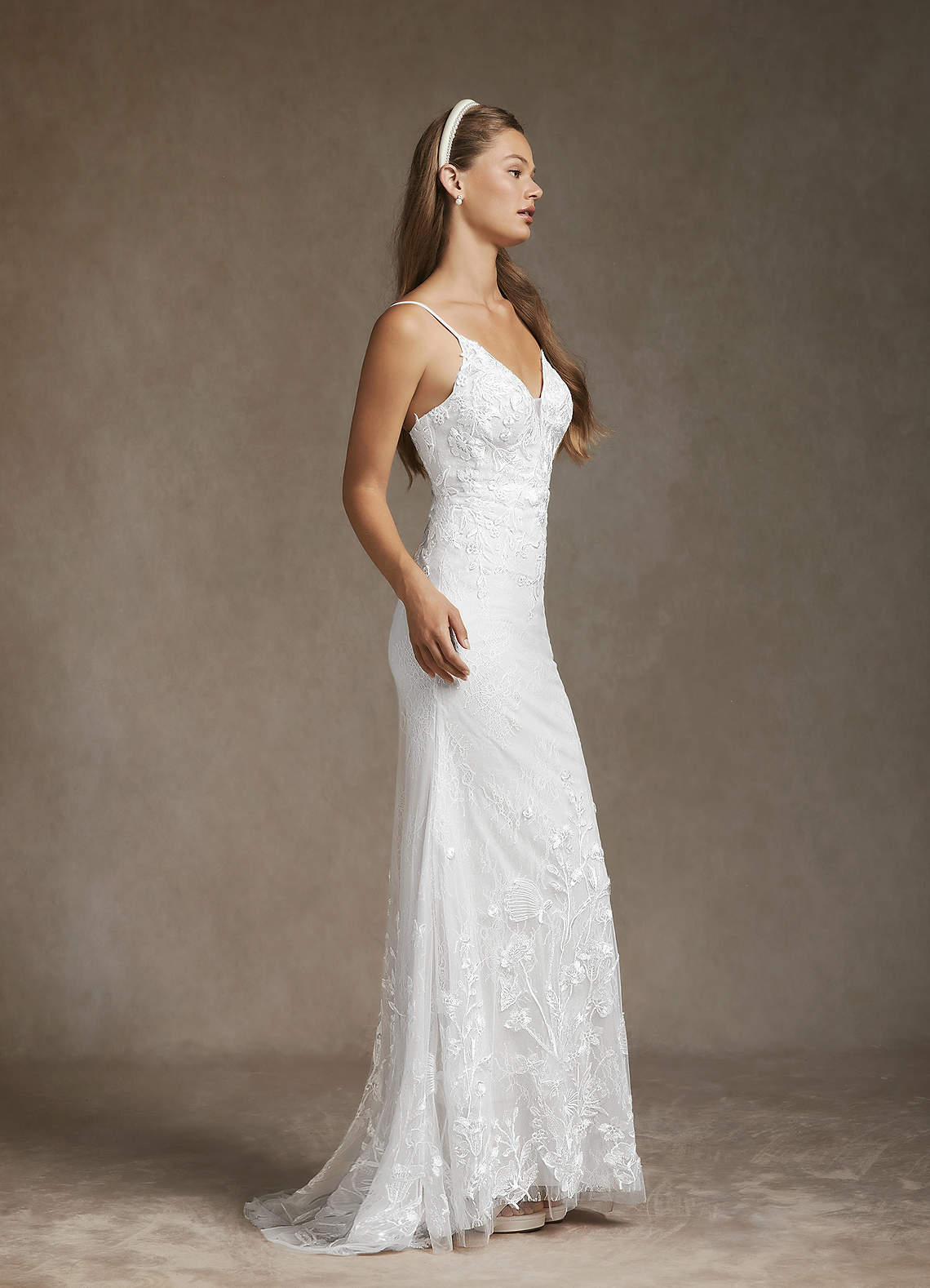 Diamond White Mermaid Sequins Tulle Dress