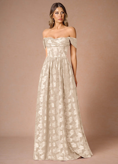 Hazel Cream Pleated Maxi Dress