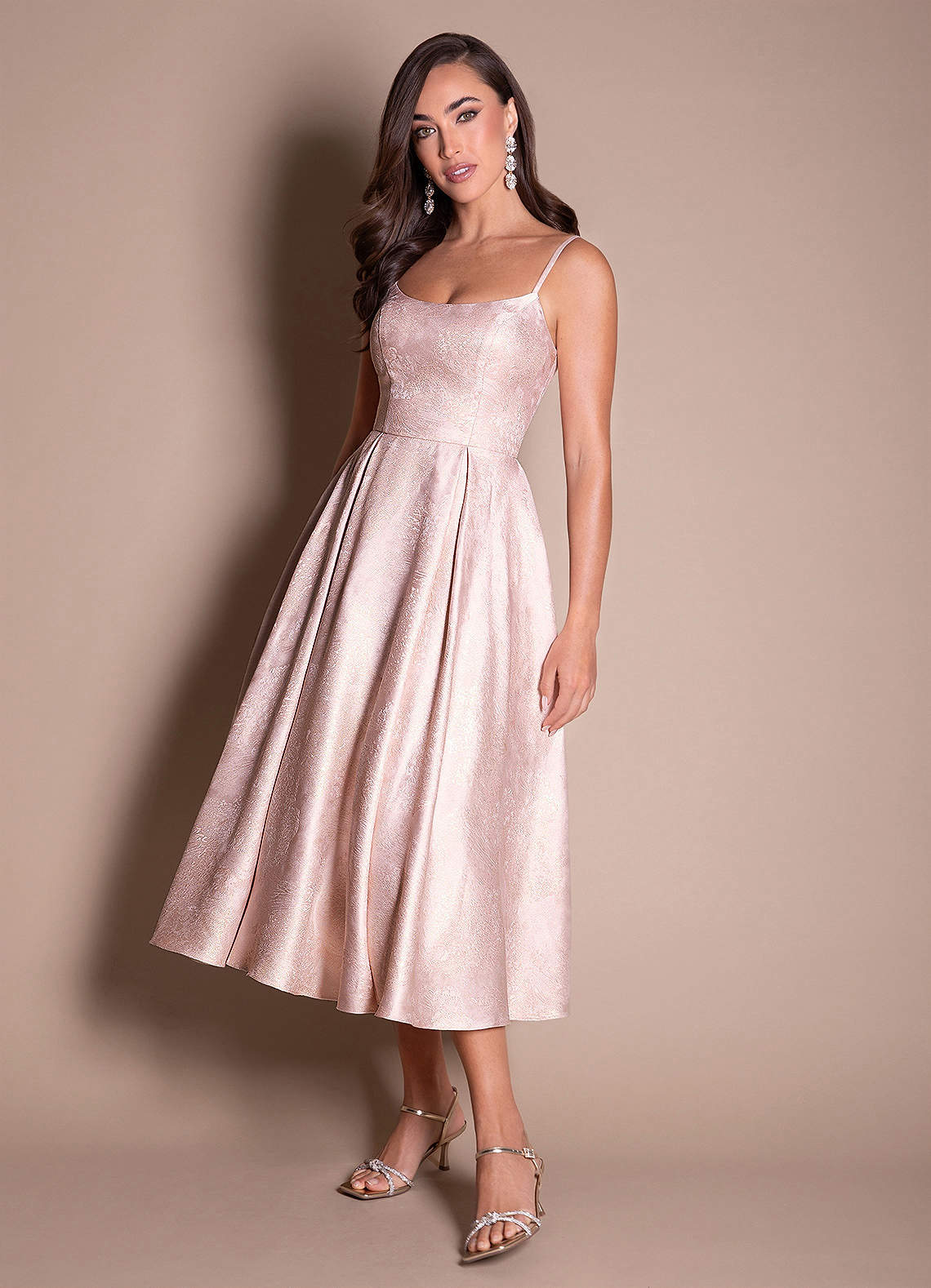 Vitoria Blush Gold Midi Dress