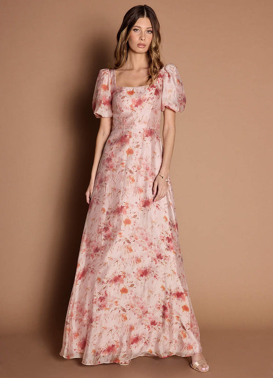Marielle Apricot Multi Maxi Dress