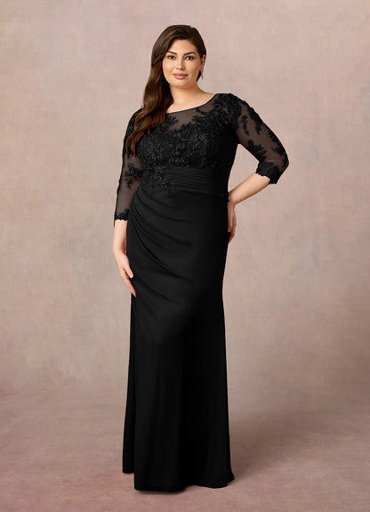 Black Mermaid Scoop Lace Lace Dress