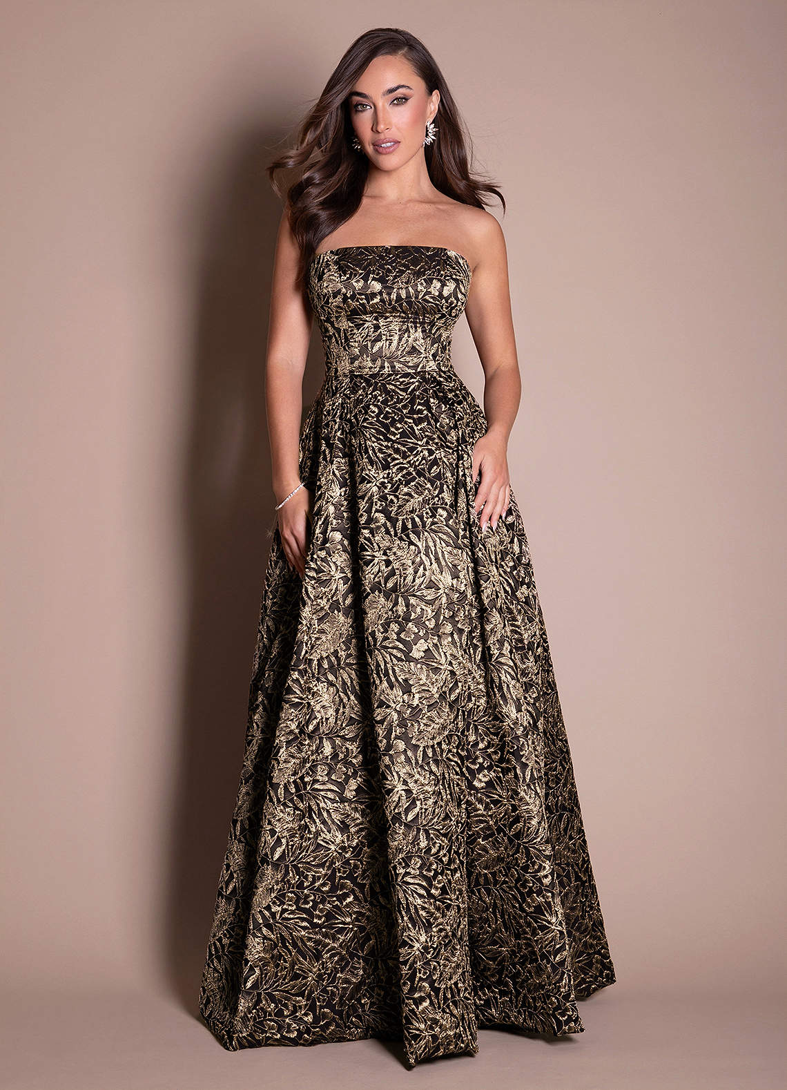 Valeri Ebony Gold Gown