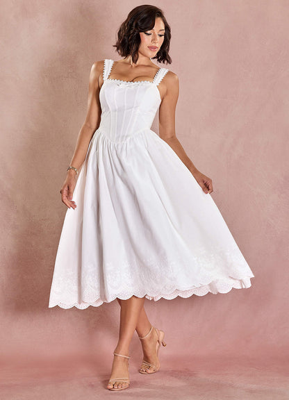 Kirsten White Midi Dress  Dress