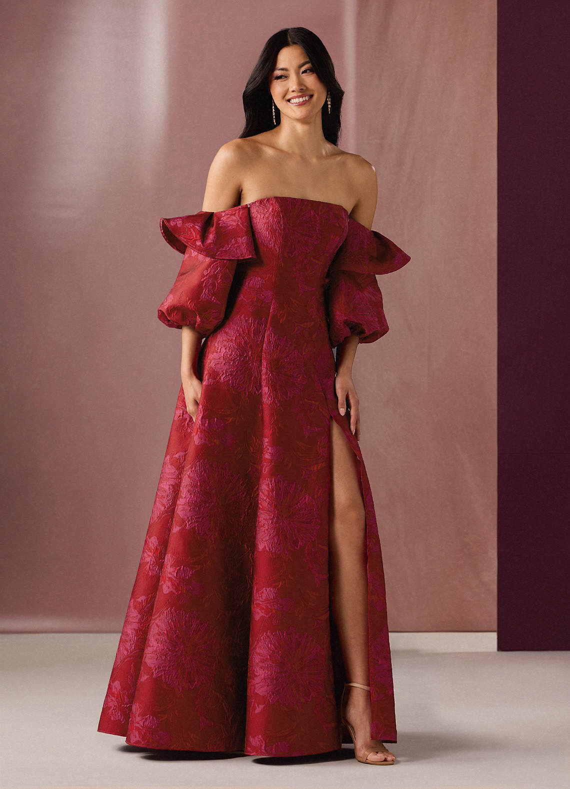 Elayne Red Hot Pink Gown  Dress