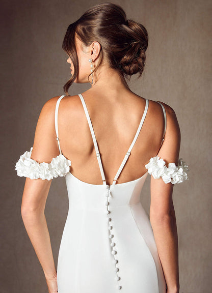 Diamond White Mermaid Convertible Crepe Back Satin Dress