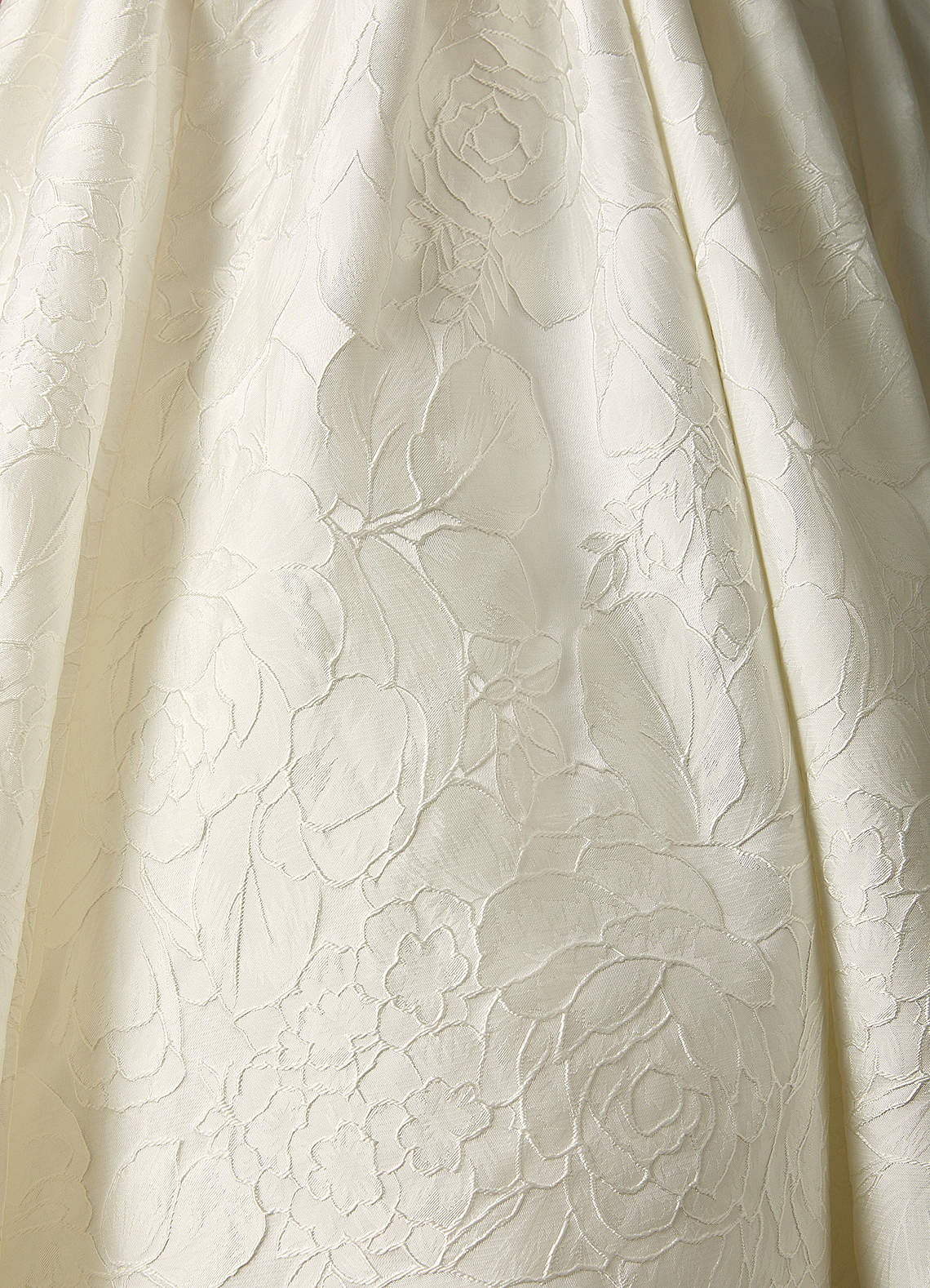 Antique White Ball-Gown Strapless Floral Jacquard Dress