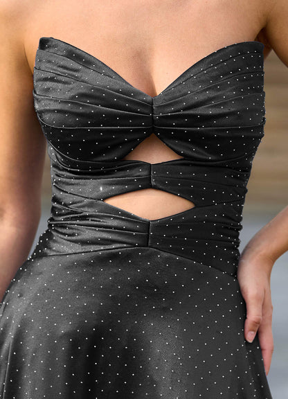 Ione Black A-Line Prom Dress