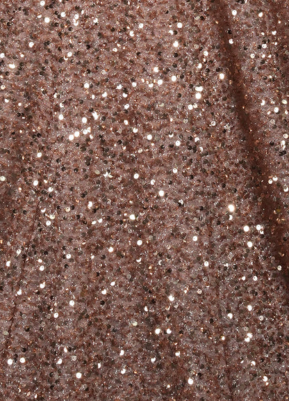 Champagne Mermaid Ruched Sequins Dress