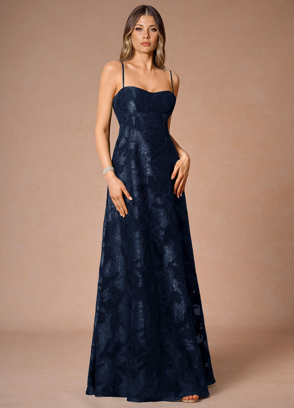 Hollis Navy Lace Back Maxi Dress