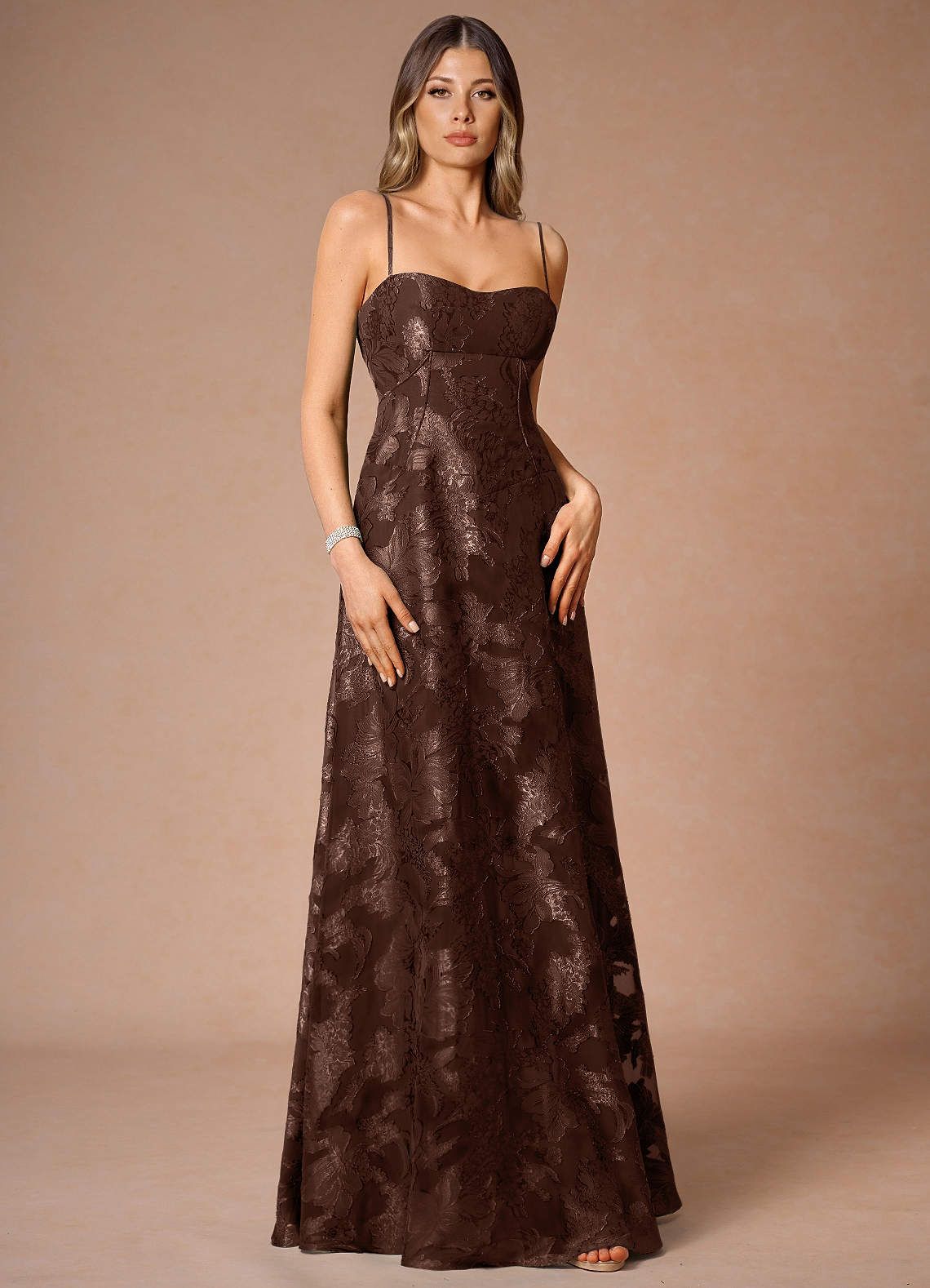 Thalyn Mocha Coco Long Prom Dress