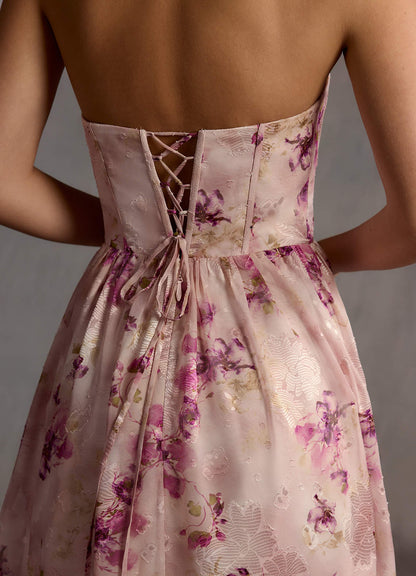 Gigi Mauve Floral Midi Dress