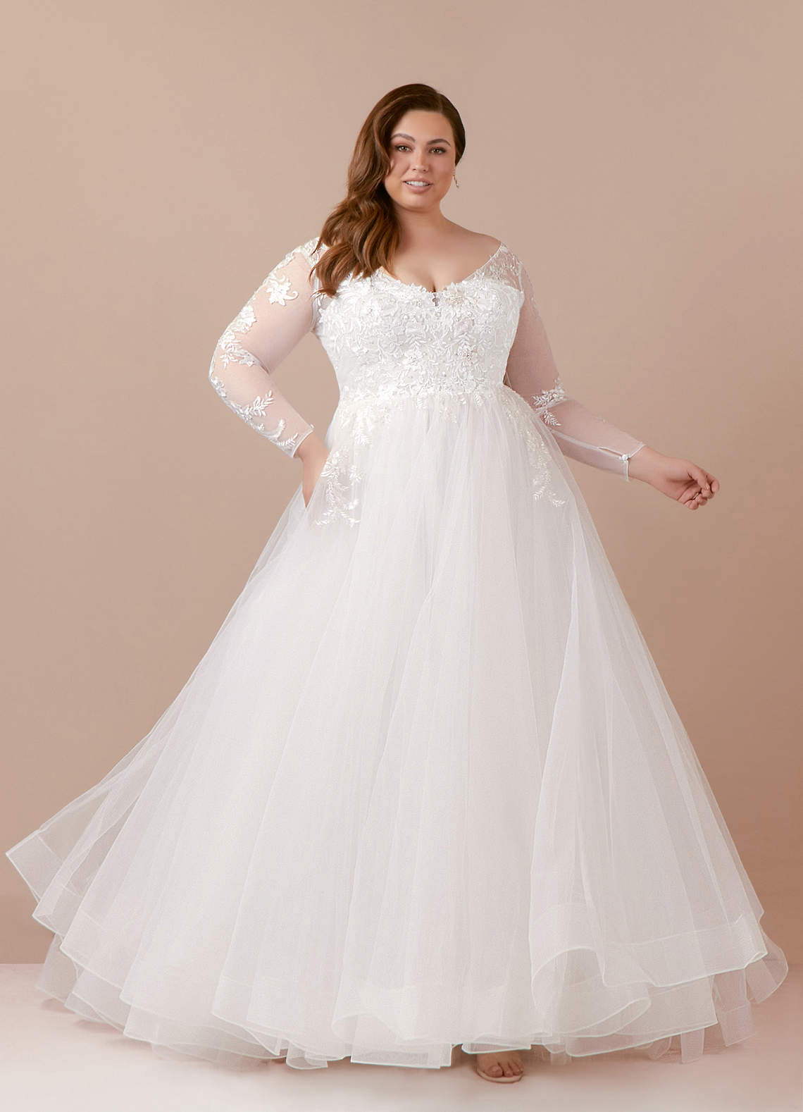 Diamond White A-Line Sequins Tulle Dress