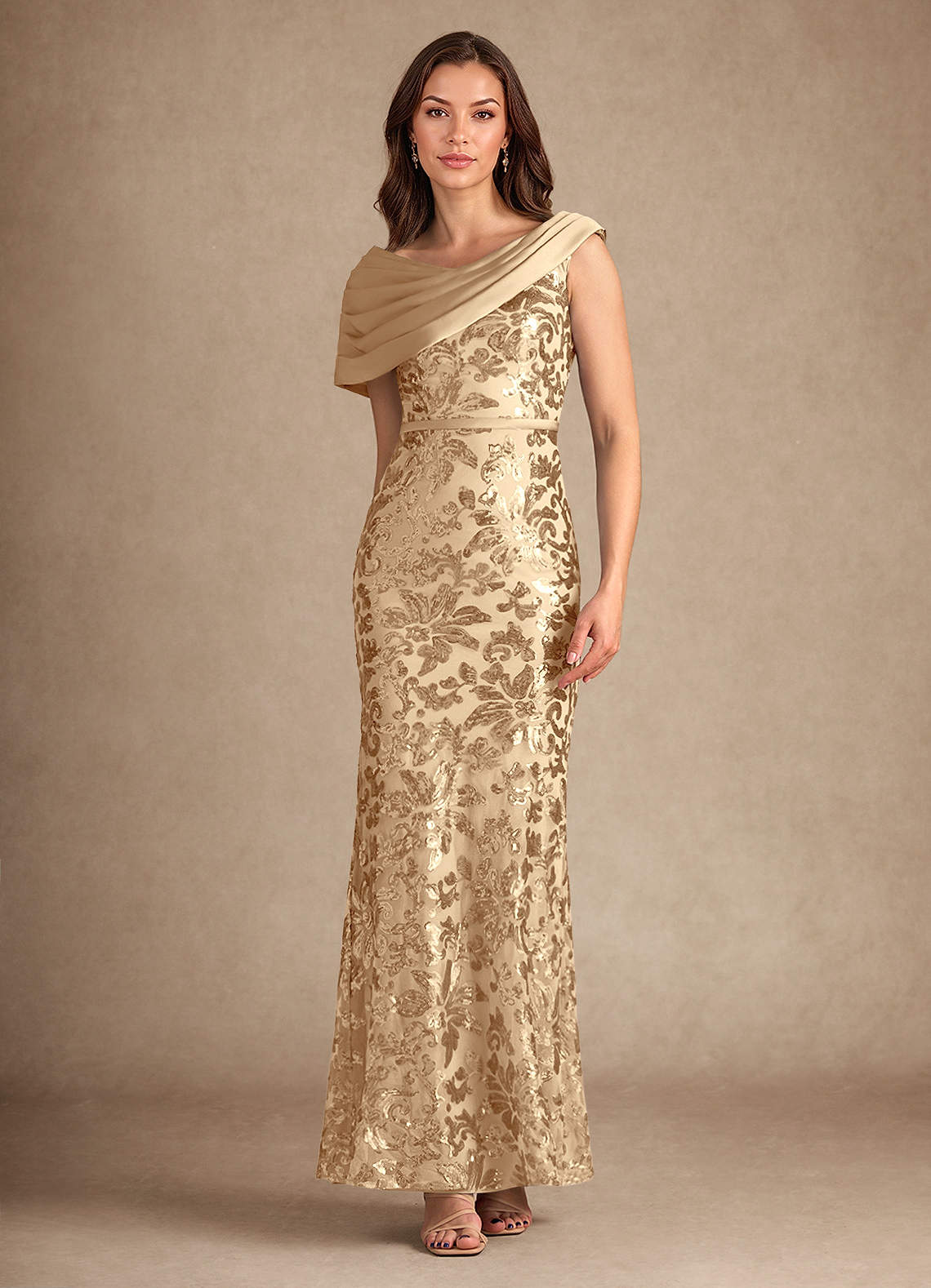 Champagne Mermaid Sequins Dress