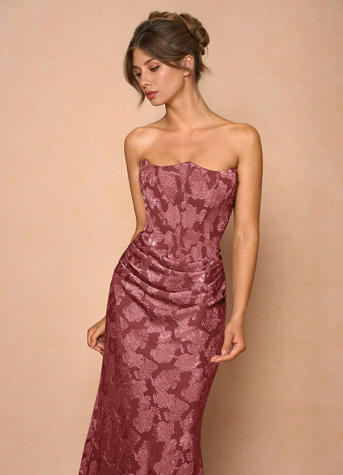 Ezrena Vintage Rose Maxi Dress