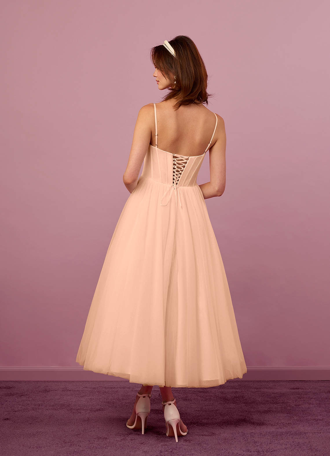 English Rose A-Line Pleated Tulle Dress English Rose