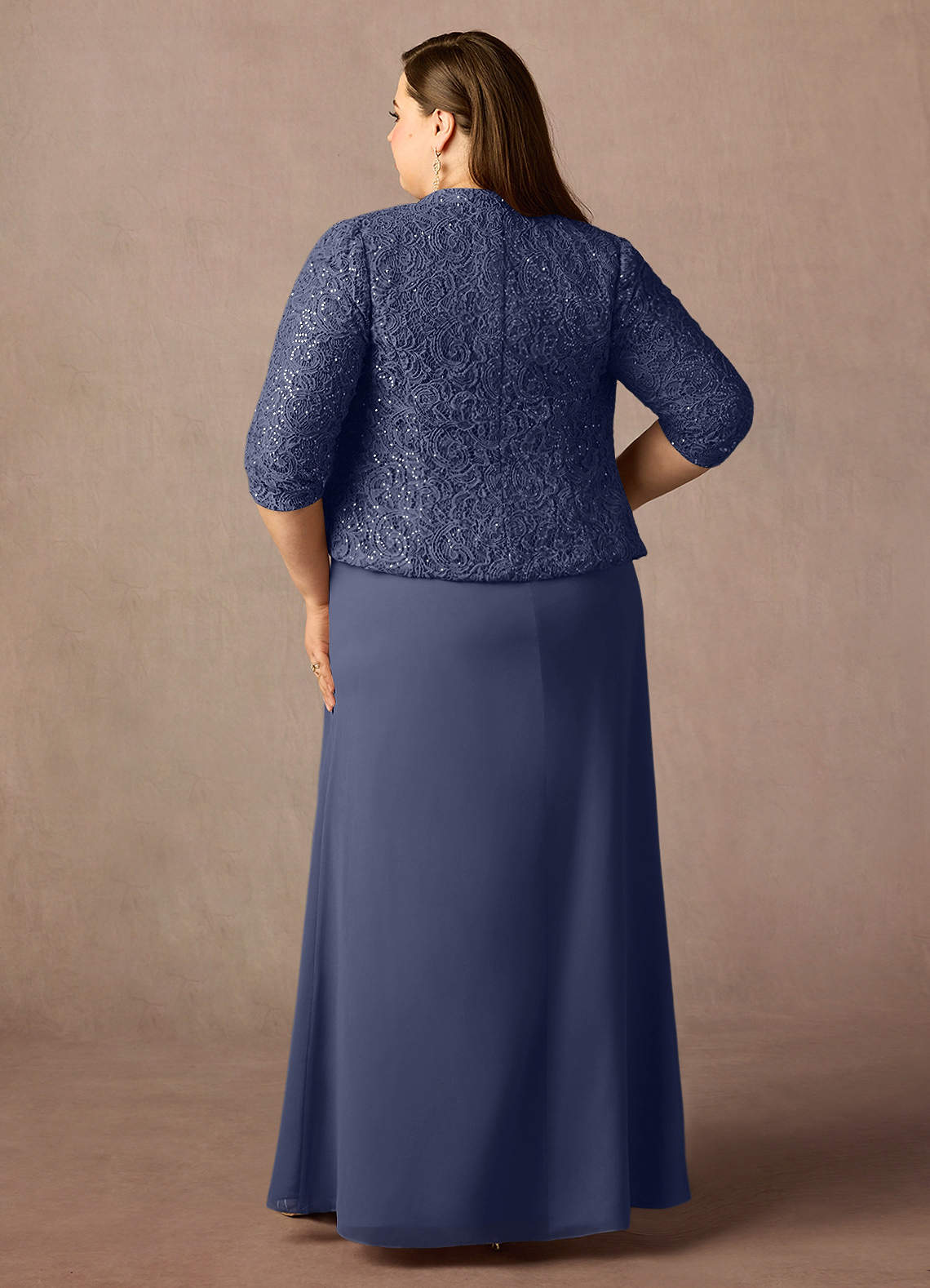 Stormy Sheath Square Neckline Sequins Chiffon Dress