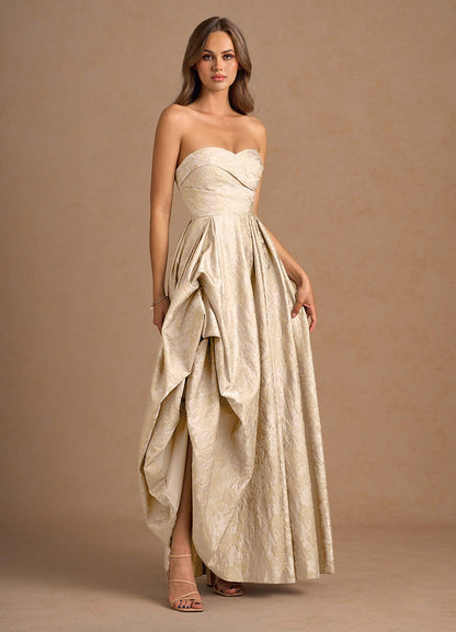 Maelis Vintage Champagne Maxi Gown  Dress