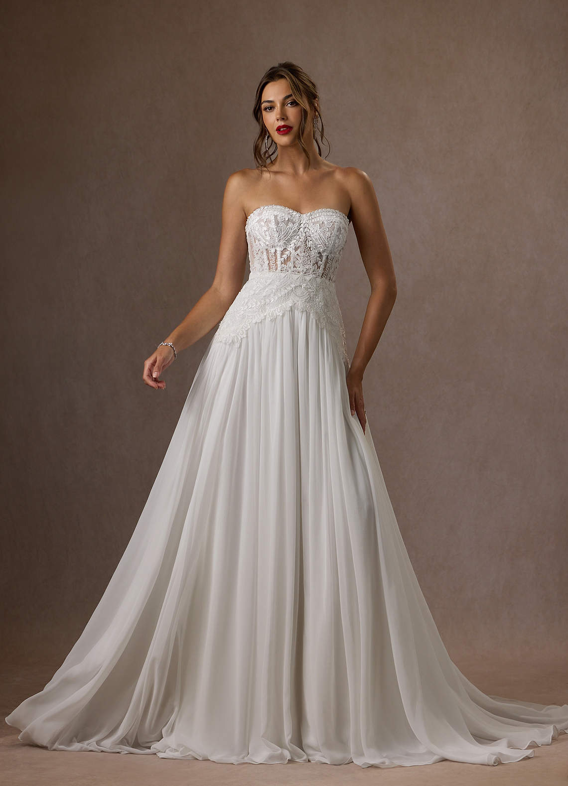 Diamond White A-Line Off the Shoulder Lace Dress