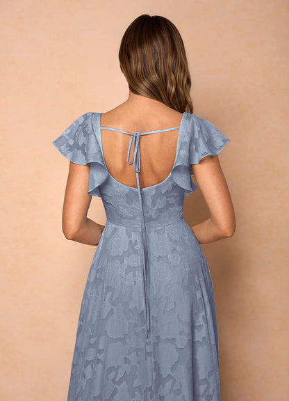 Anna Powder Blue Ruffled Maxi Dress