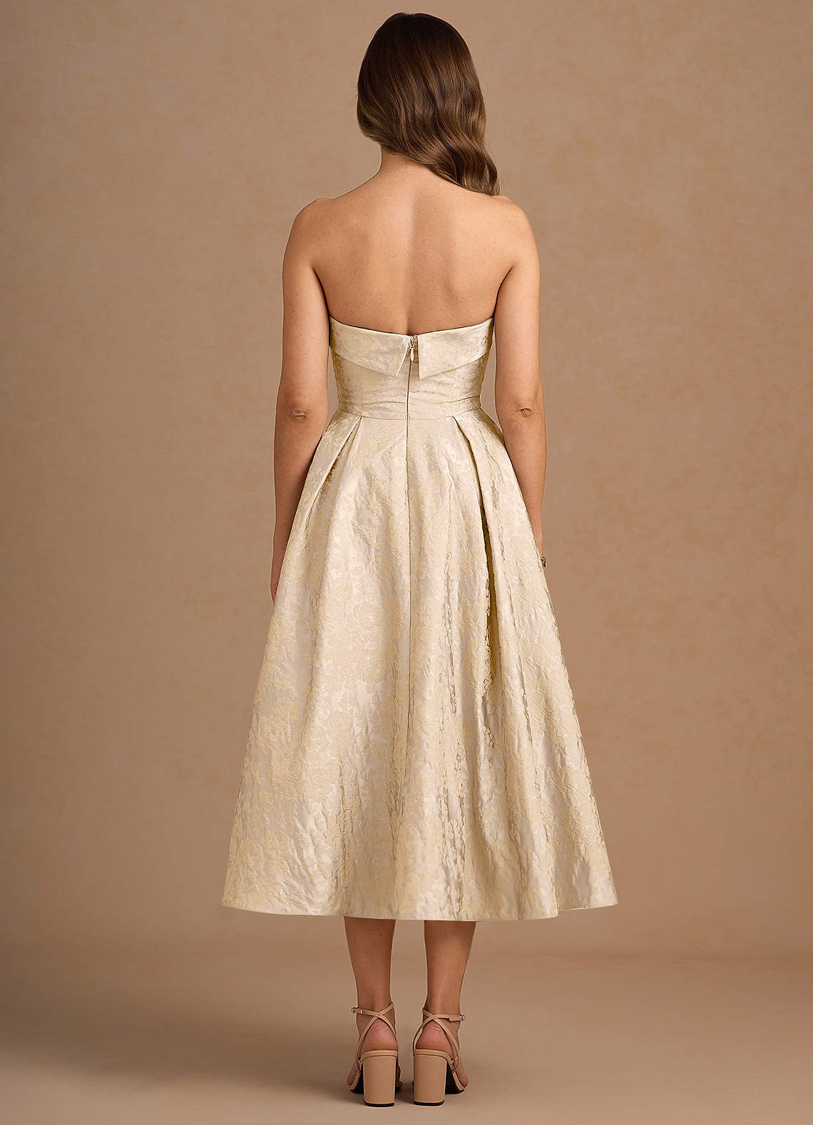 Cecilia Vintage Champagne Midi Dress