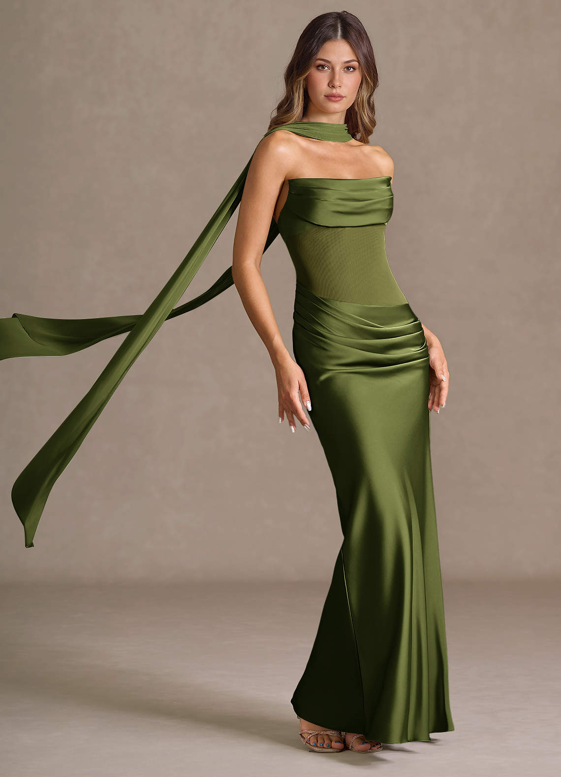 Leonore Olive Maxi Dress