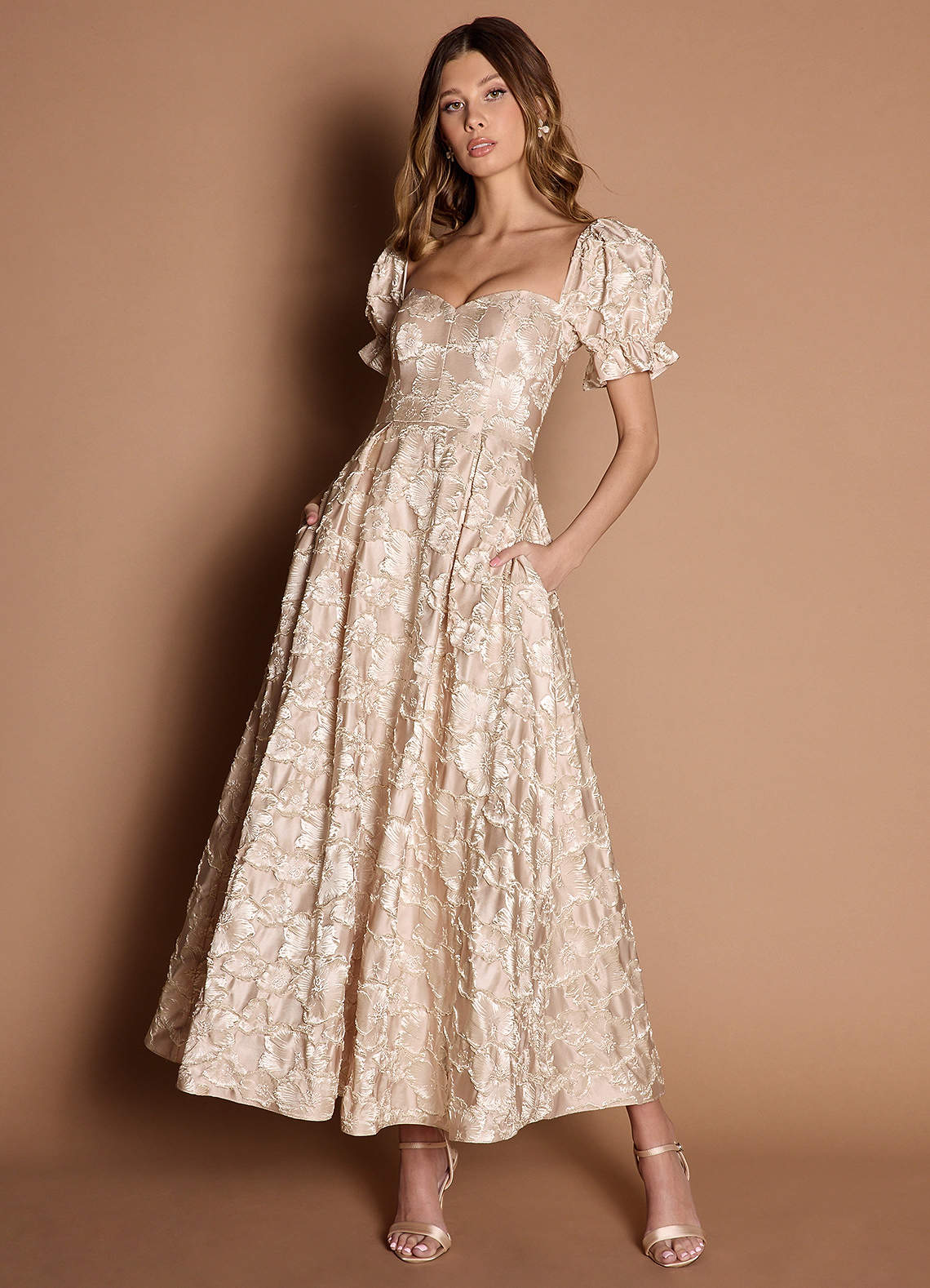 Glenda Vintage Blush Maxi Dress  Dress