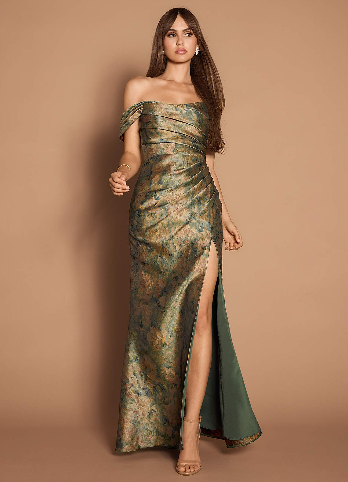 Amber Vintage Teal Gown  Dress
