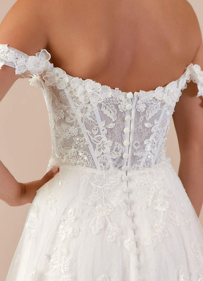 Diamond White A-Line Sweetheart Sequins Tulle Dress
