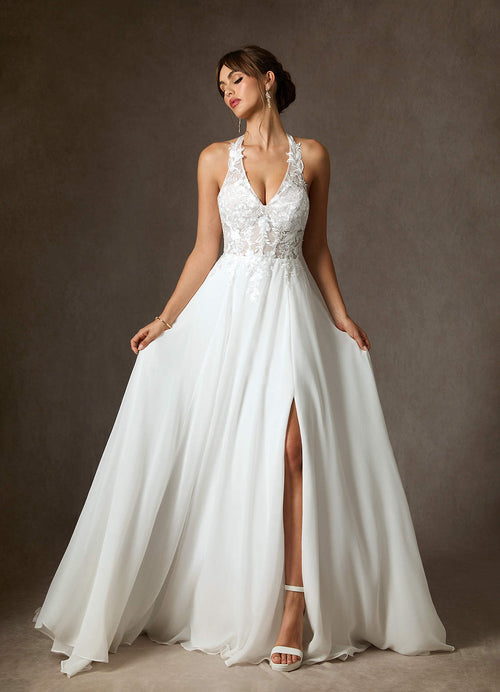 Diamond White A-Line Lace Dress