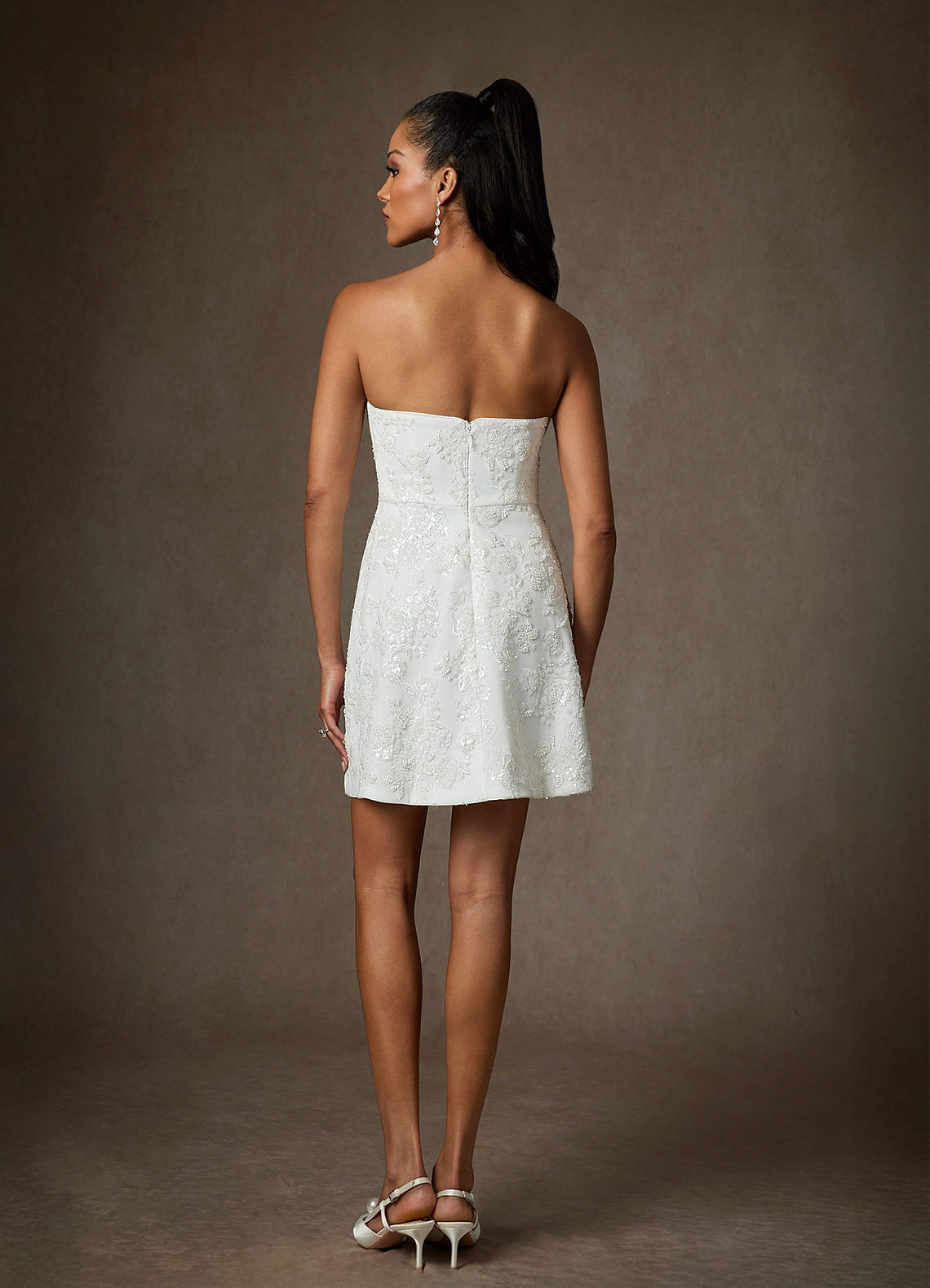 Diamond White A-Line Lace Dress