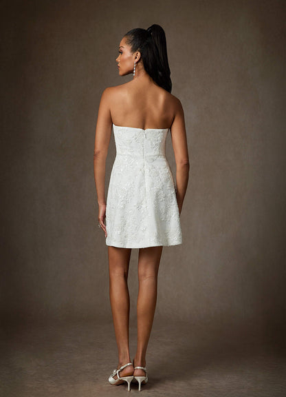 Diamond White A-Line Lace Dress