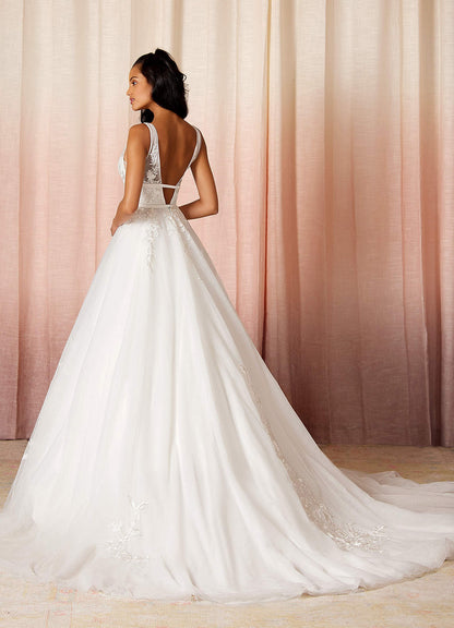 Diamond White A-Line Lace Tulle Dress
