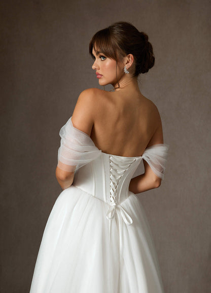 Diamond White Ball-Gown Tulle Dress