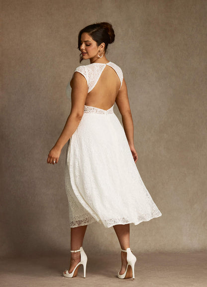 Diamond White A-Line Lace Dress