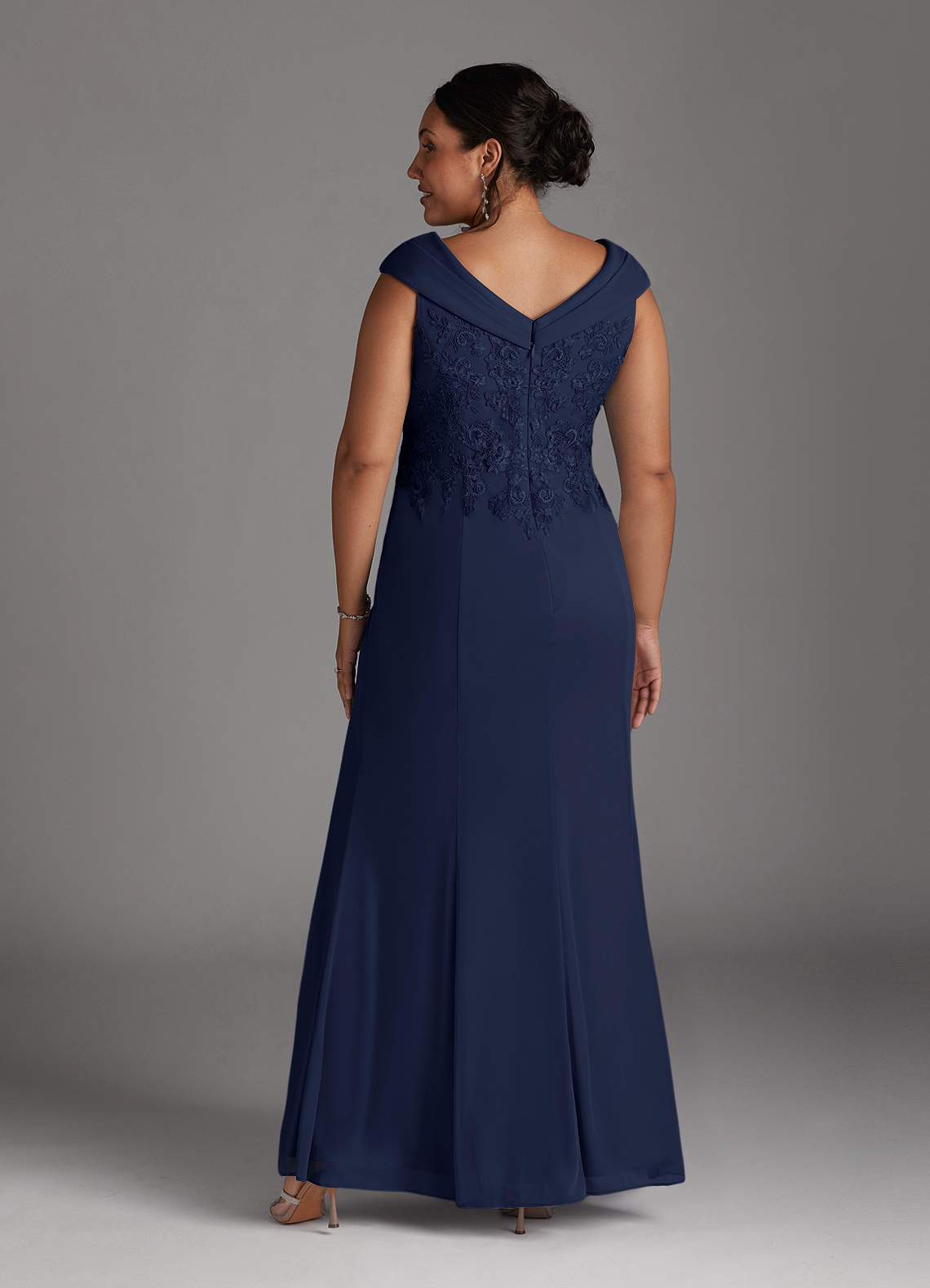 Dark Navy A-Line Lace Dress