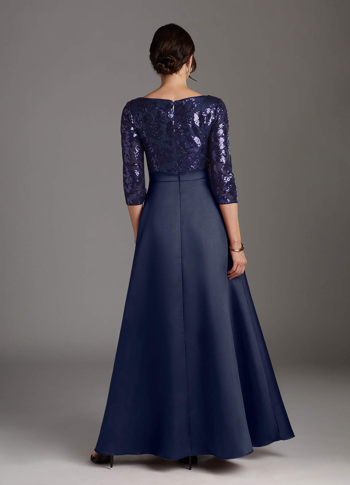 Dark Navy A-Line Sequins Dress