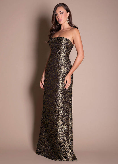 Amali Ebony Gold Gown