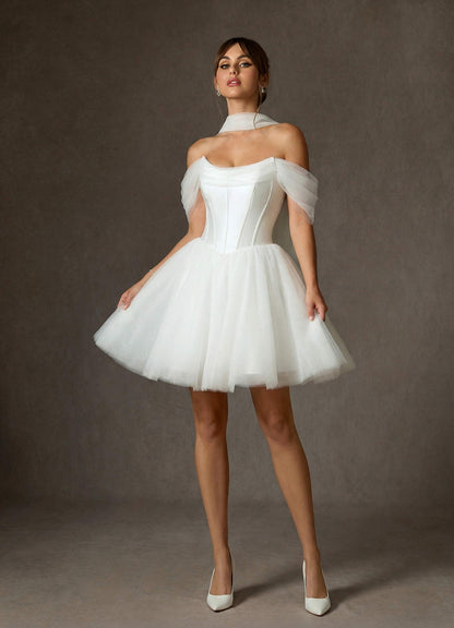 Diamond White A-Line Tulle Dress
