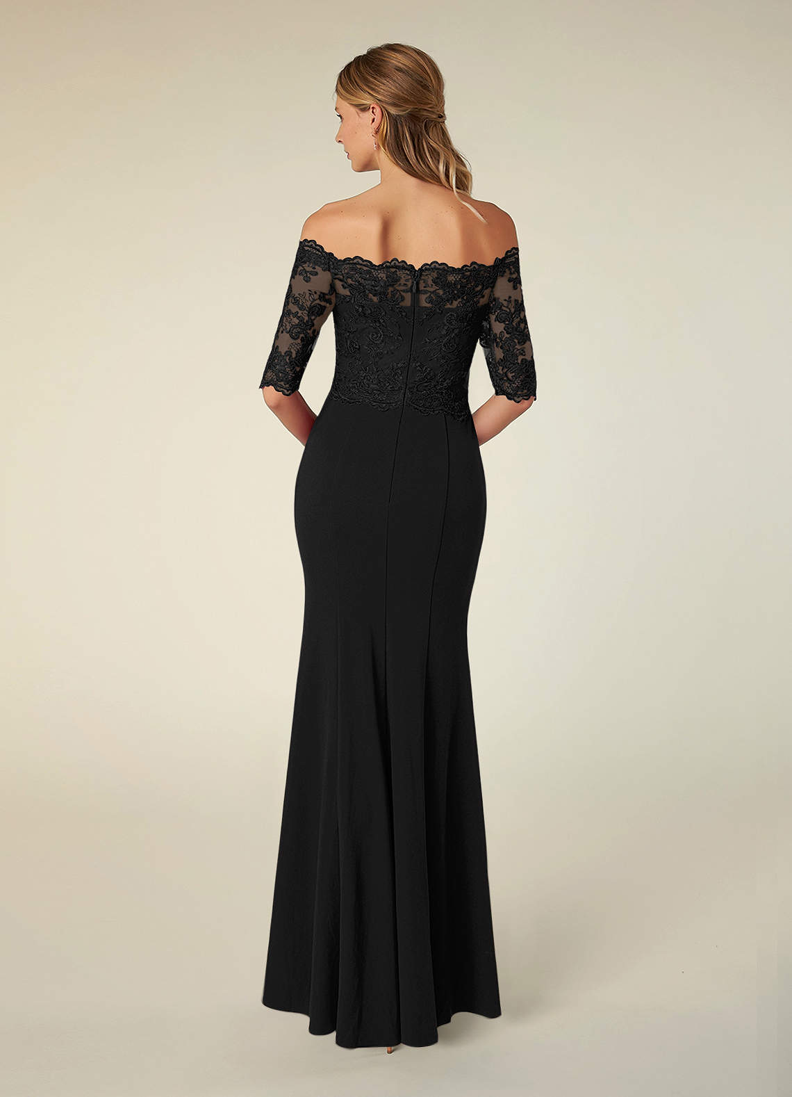 Black Mermaid Off the Shoulder Lace Dress