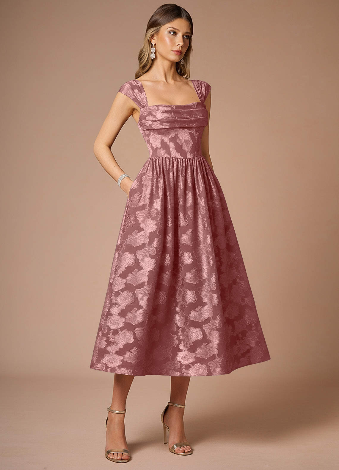 Dana Vintage Rose Midi Dress