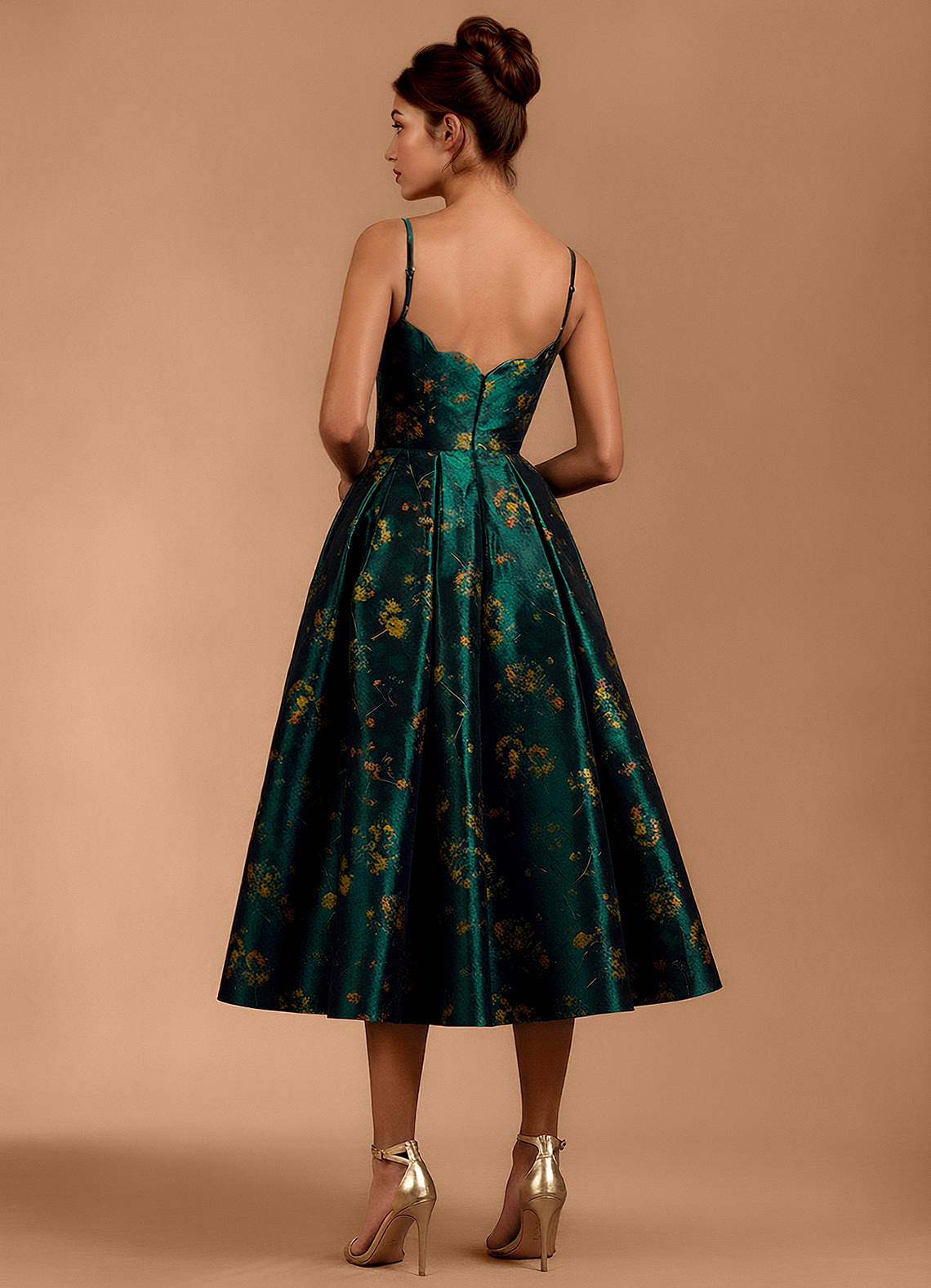 Maelie Deep Green Midi Dress  Dress