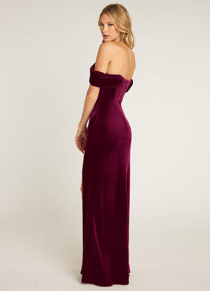 Jas Wine Velvet Maxi Dress  Dress