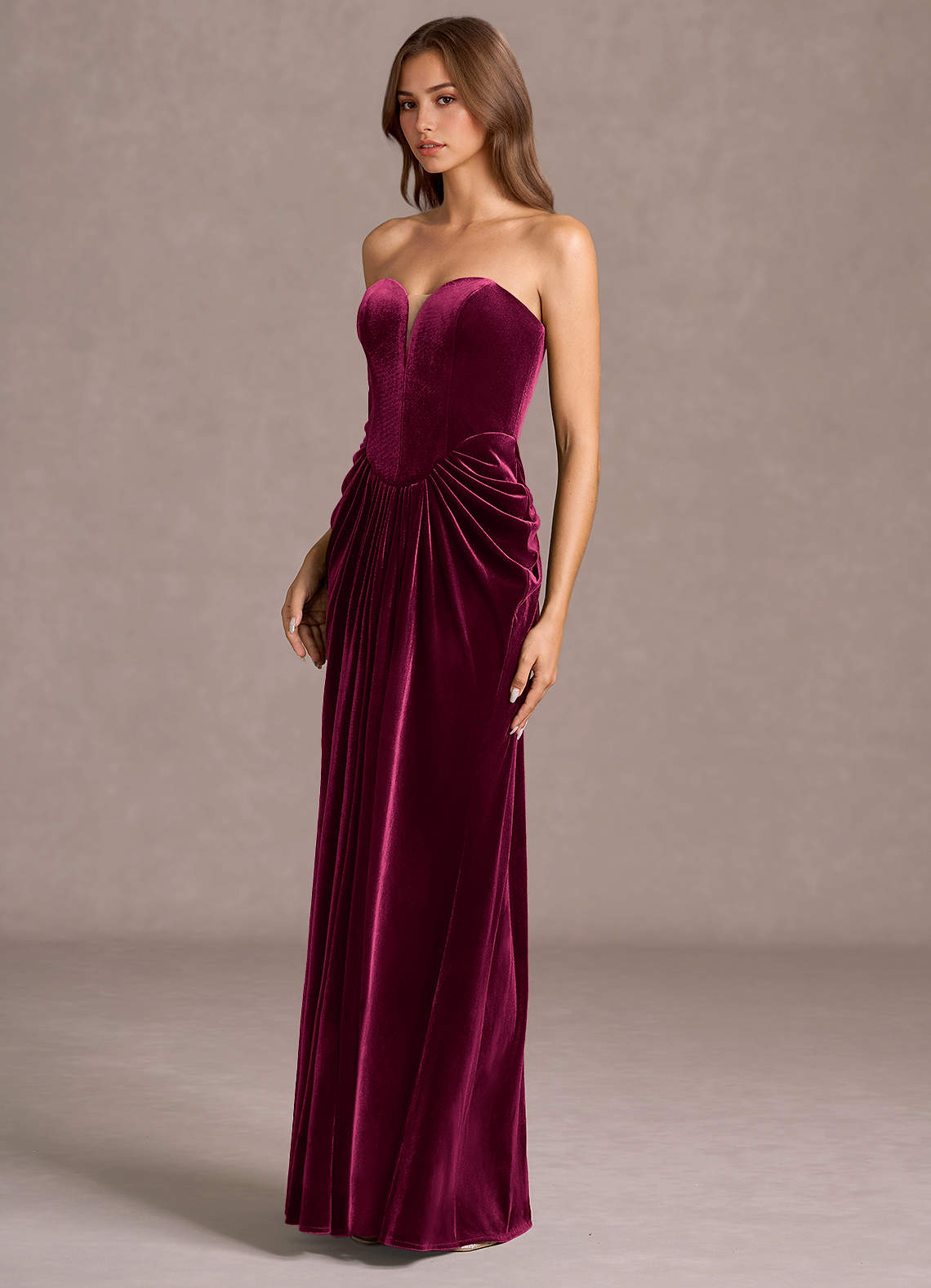 Sylvie Wine Maxi Gown  Dress
