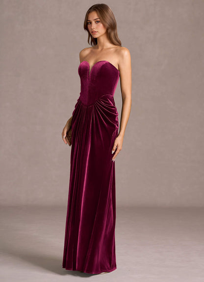 Sylvie Wine Maxi Gown  Dress